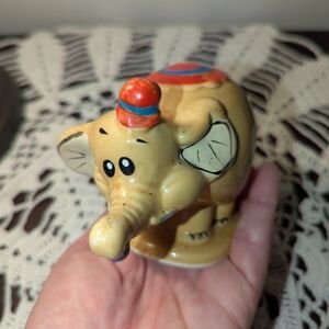 Ceramic Elephant Figurine with Hat